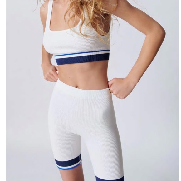 Zara Pants - Seamless striped bike shorts